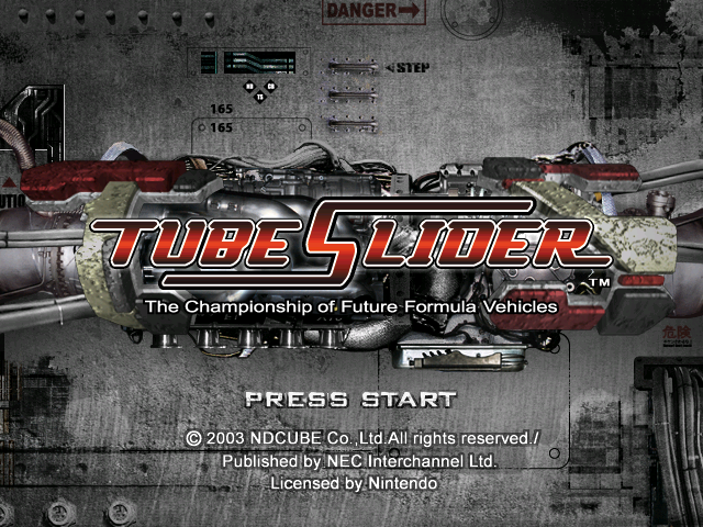 Tube Slider title screen for Gamecube