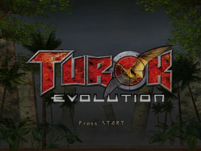 Turok Evolution title screen for Gamecube
