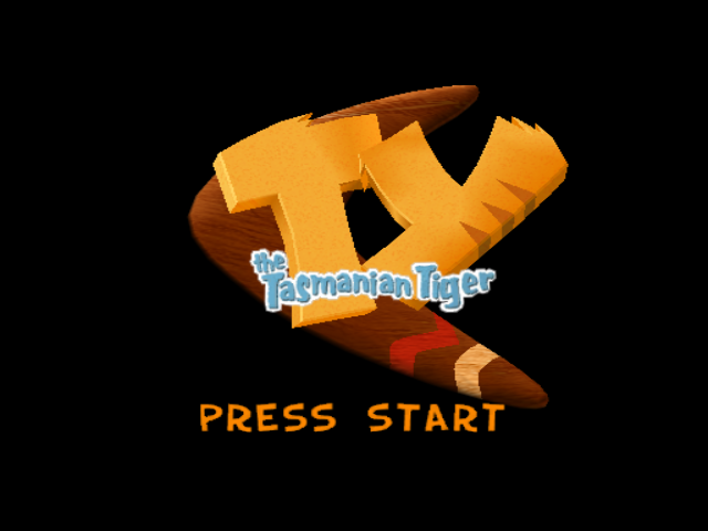 Ty the Tasmanian Tiger title screen for Gamecube
