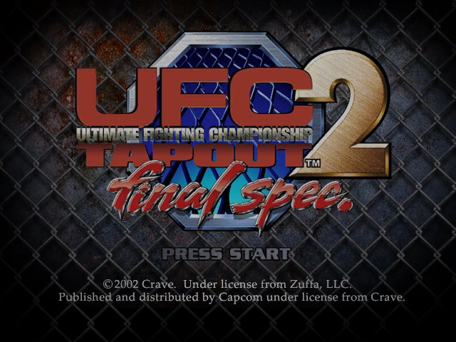 UFC 2 Tapout Final Spec title screen for Gamecube