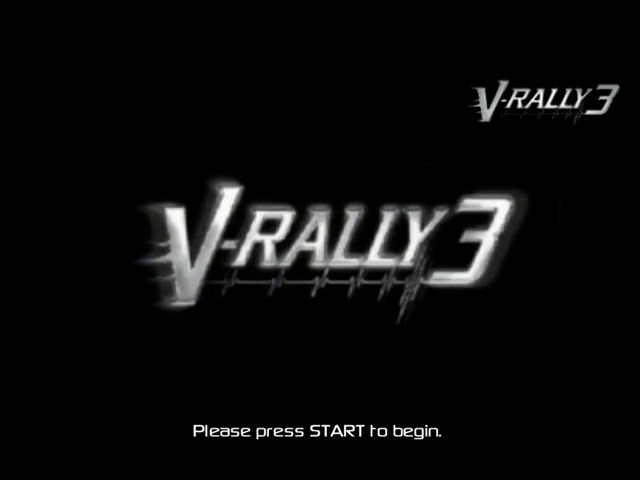 V-Rally 3 title screen for Gamecube