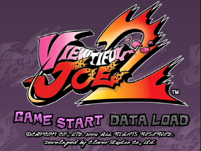 Viewtiful Joe 2 title screen for Gamecube