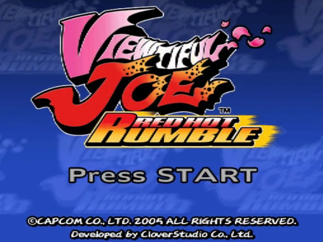 Viewtiful Joe Red Hot Rumble title screen for Gamecube