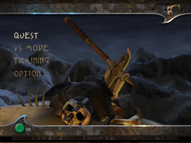 Warrior Blade: Rastan Vs. Barbarian title screen for Gamecube
