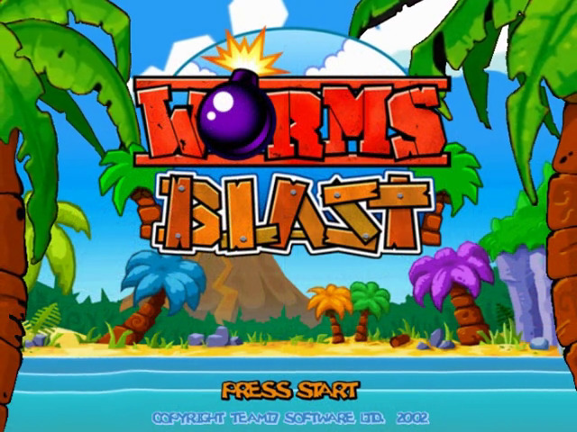 Worms Blast title screen for Gamecube