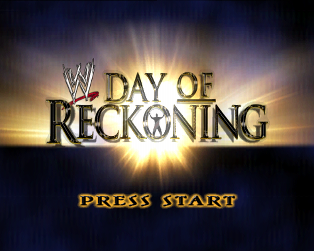 WWE Day of Reckoning title screen for Gamecube