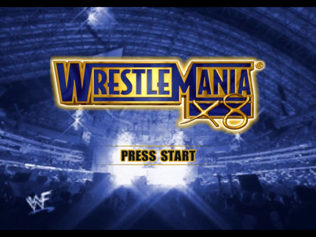 WWE WrestleMania X8 title screen for Gamecube