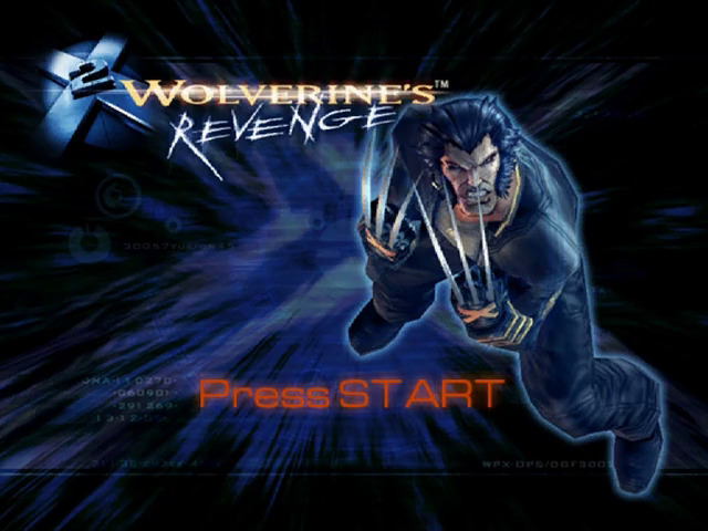 X-Men 2: Wolverine's Revenge title screen for Gamecube