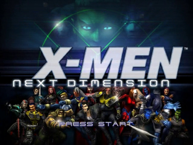 X-men Next Dimension title screen for Gamecube