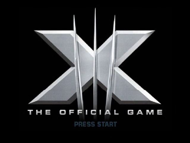 X-Men: The Official Game title screen for Gamecube