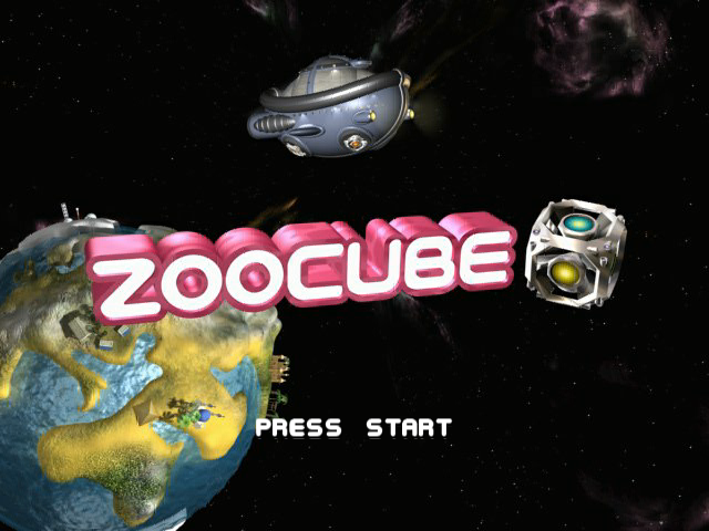 Zoocube title screen for Gamecube