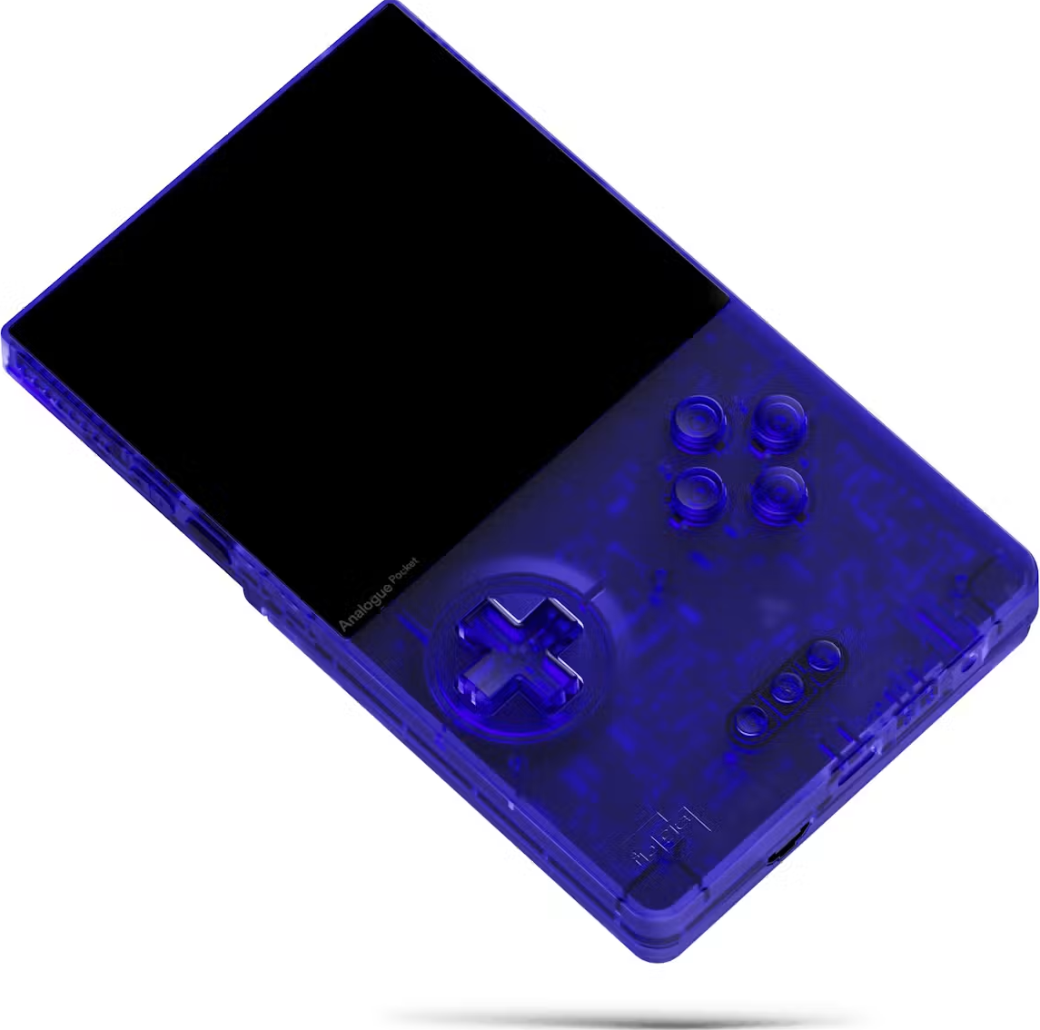 Analogue Pocket Transparent Blue box art for GameBoy
