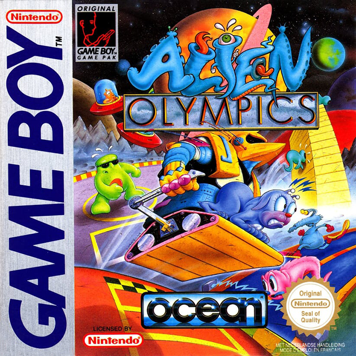 Alien Olympics box art for GameBoy