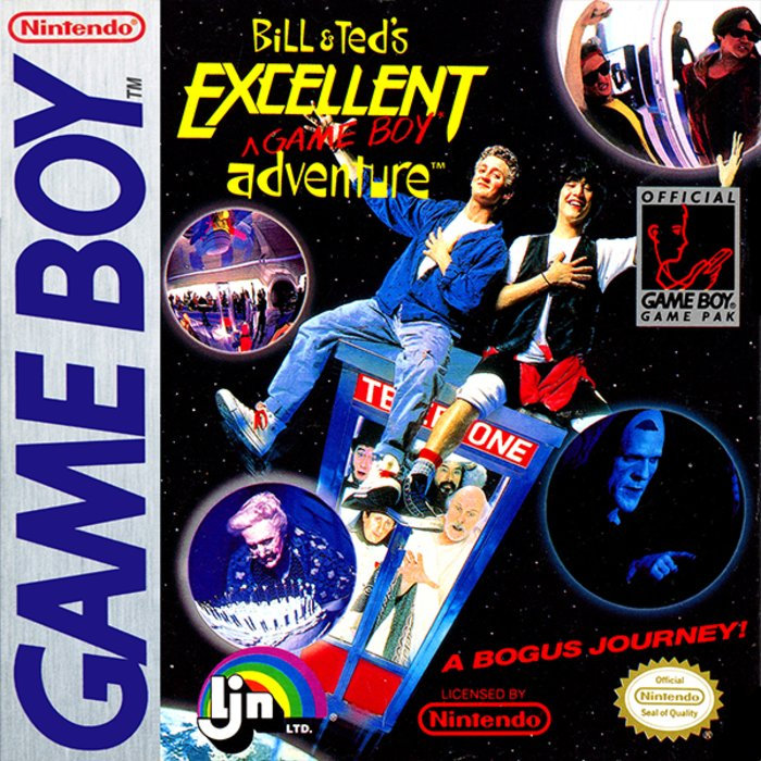 Bill and Ted's Excellent Adventure box art for GameBoy
