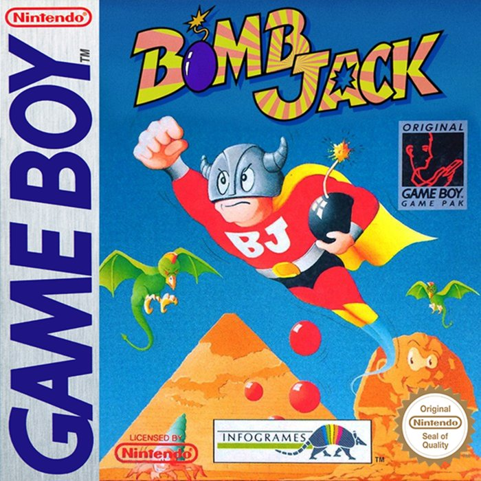 Bomb Jack box art for GameBoy