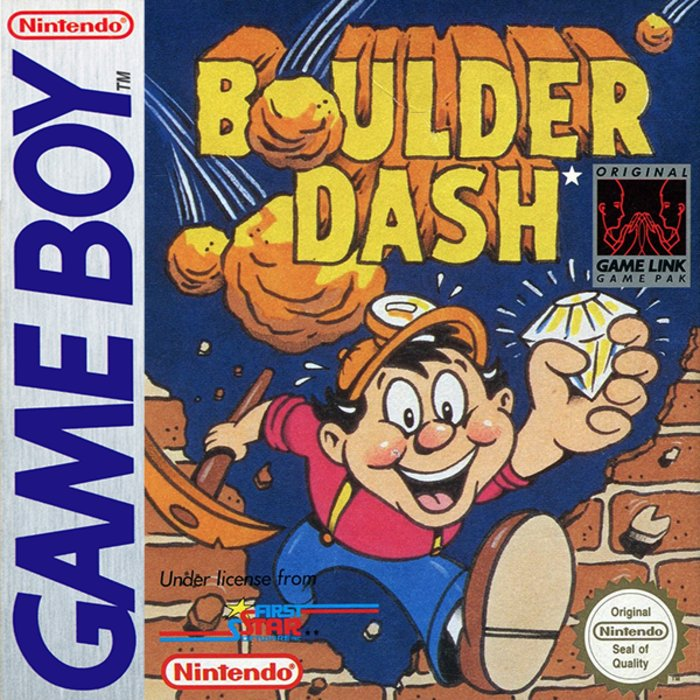 Boulder Dash box art for GameBoy