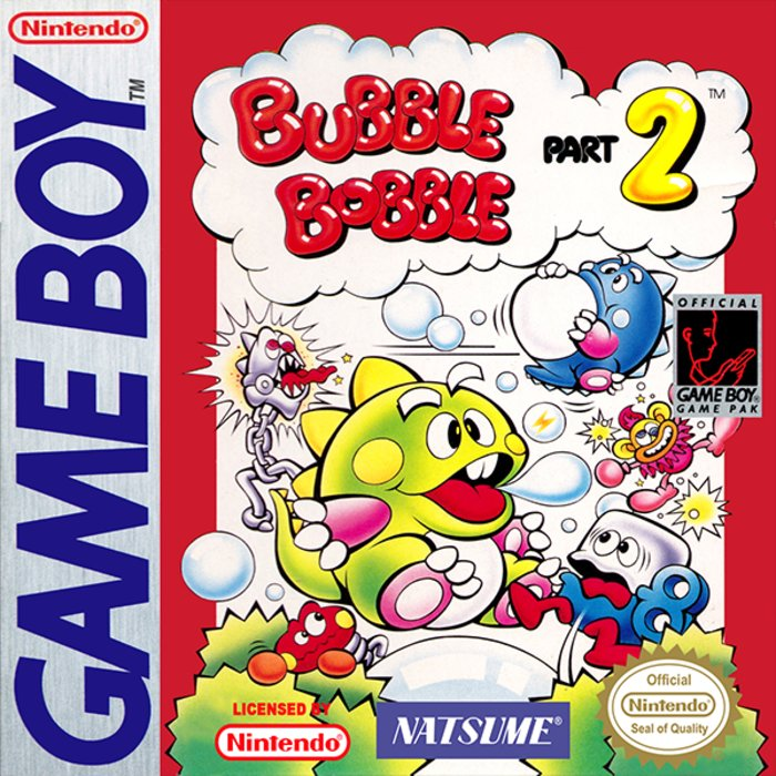 Bubble Bobble Junior box art for GameBoy