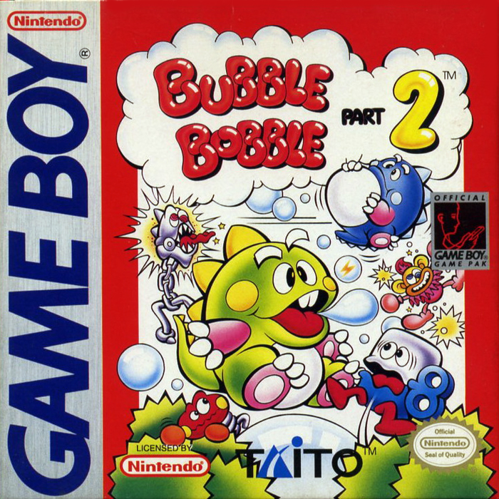 Bubble Bobble Part 2 box art for GameBoy