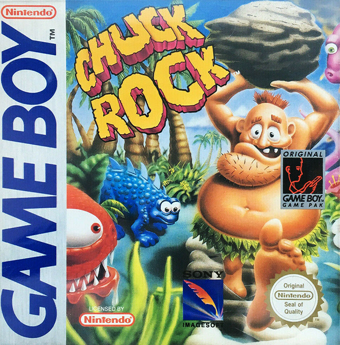Chuck Rock box art for GameBoy