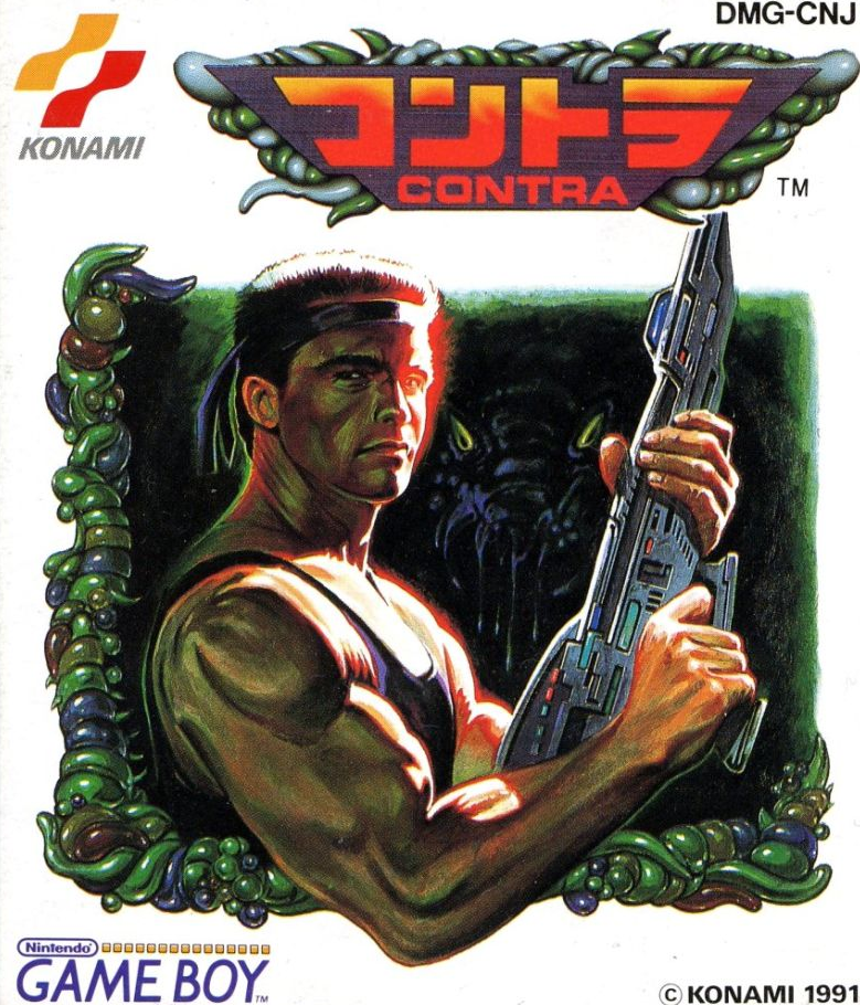 Contra box art for GameBoy