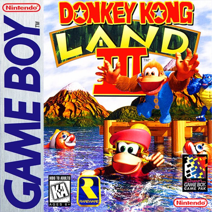 Donkey Kong Land III box art for GameBoy