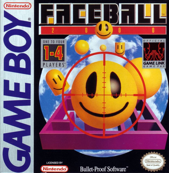 Faceball 2000 box art for GameBoy