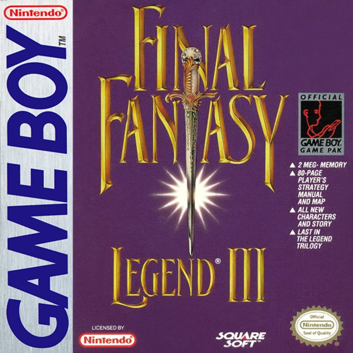 Final Fantasy Legend 3 box art for GameBoy