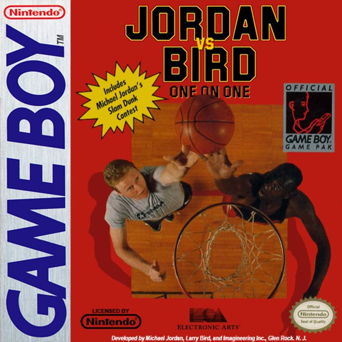 Jordan vs Bird One on One box art for GameBoy