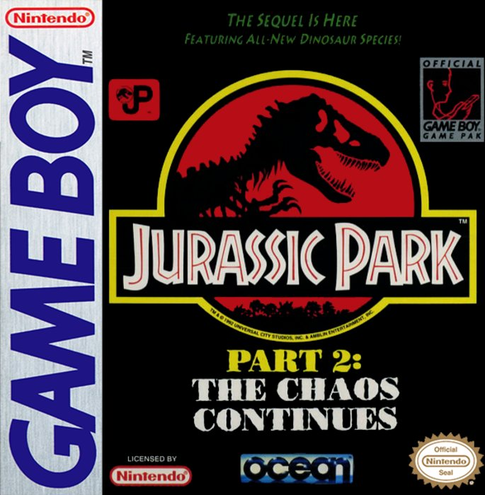 Jurassic Park Part 2: The Chaos Continues box art for GameBoy