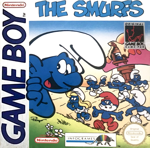Les Schtroumpfs box art for GameBoy
