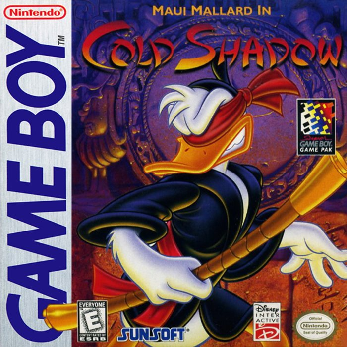 Maui Mallard in Cold Shadow box art for GameBoy