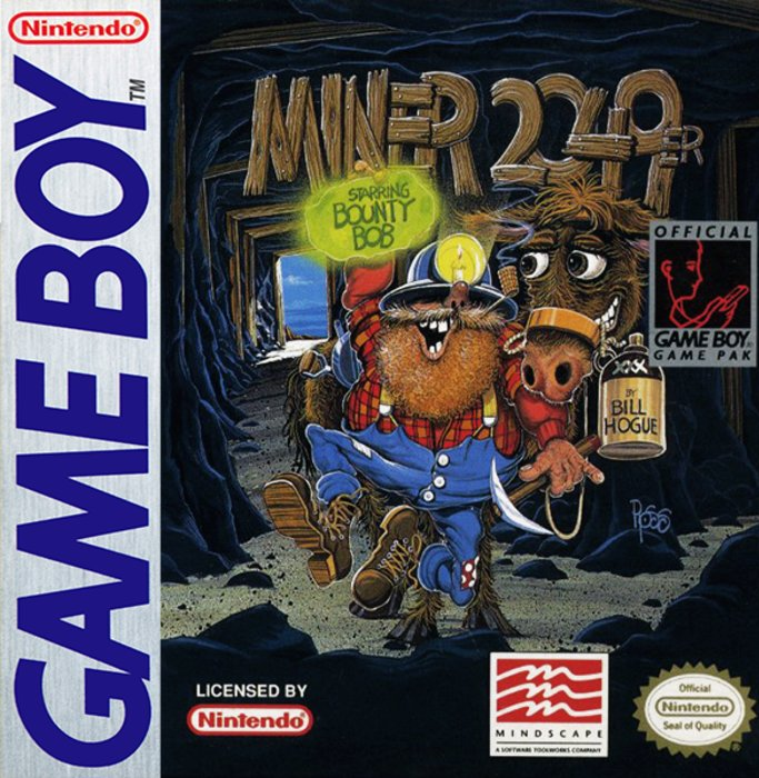 Miner 2049er box art for GameBoy