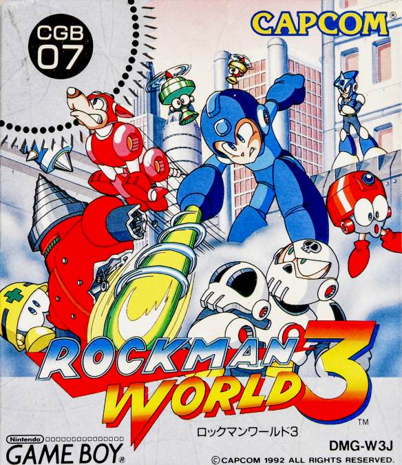 Rockman World 3 box art for GameBoy