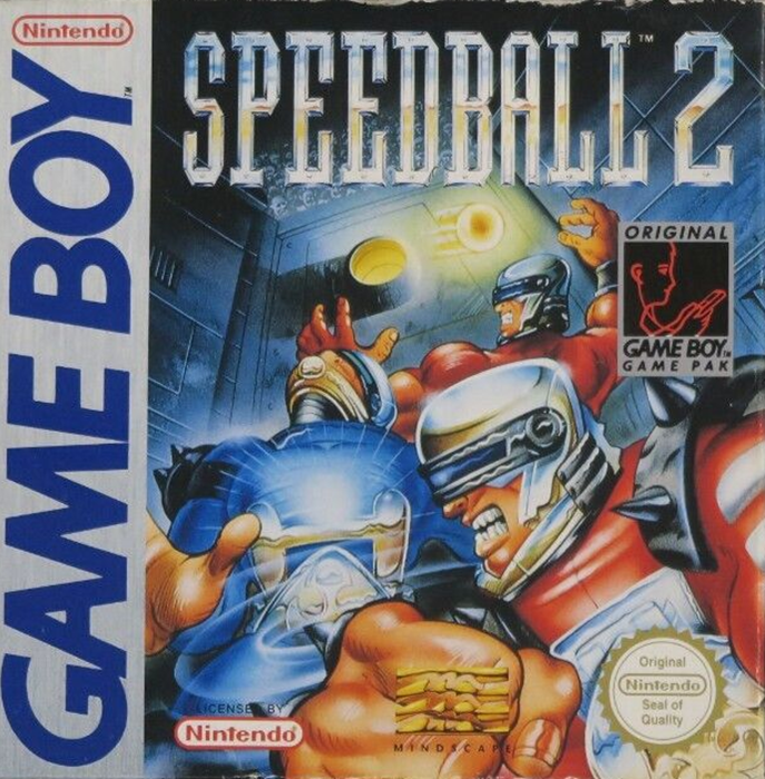 Speedball 2 box art for GameBoy