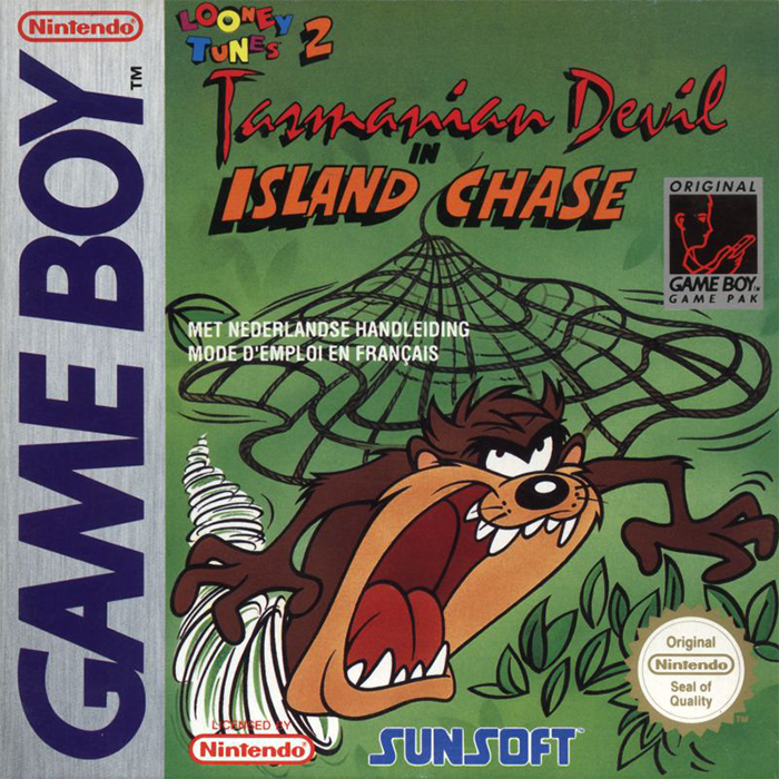 Taz-Mania box art for GameBoy