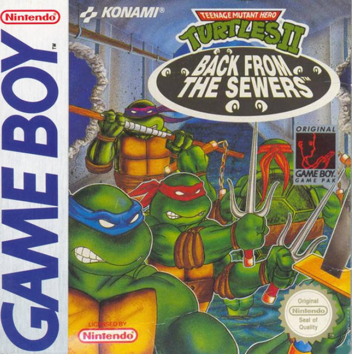 Teenage Mutant Hero Turtles II: Back From the Sewers box art for GameBoy