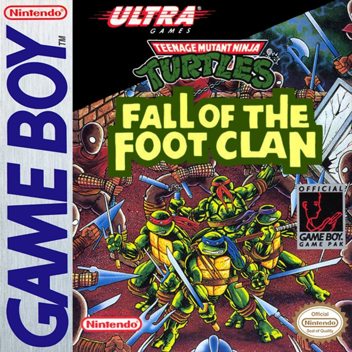 Teenage Mutant Ninja Turtles Fall of the Foot Clan box art for GameBoy