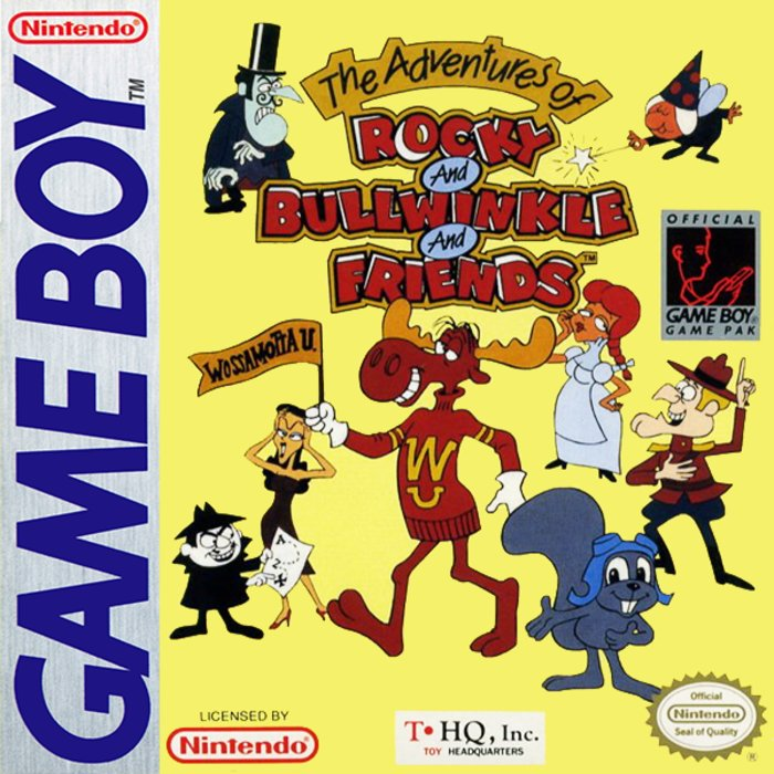 The Adventures of Rocky and Bullwinkle and Friends box art for GameBoy