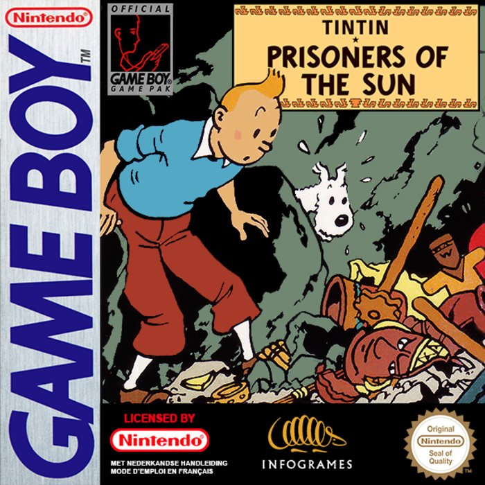 Tintin: Prisoners of the Sun box art for GameBoy