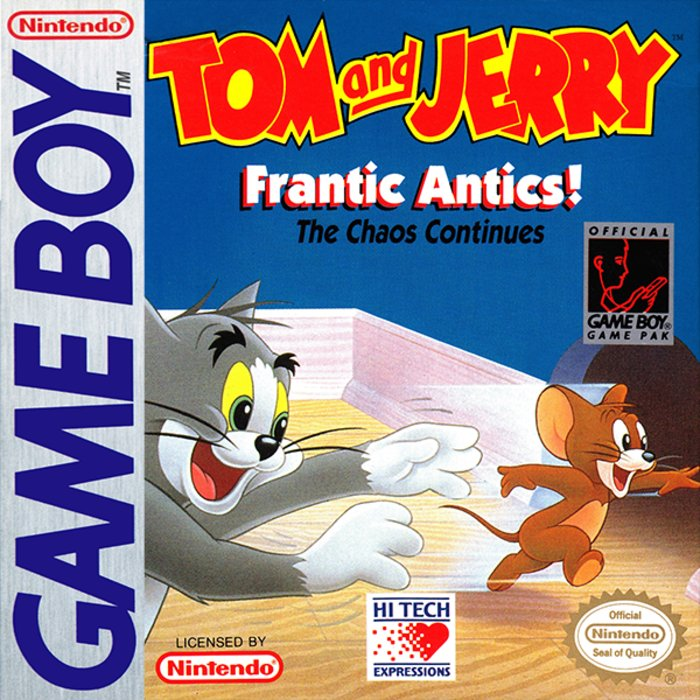 Tom and Jerry Frantic Antics box art for GameBoy