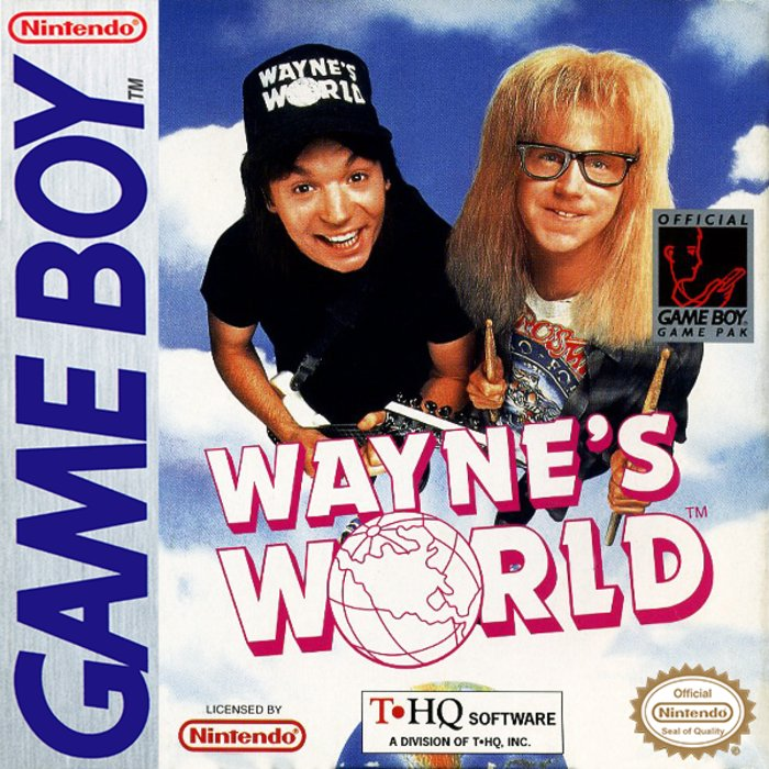 Wayne's World box art for GameBoy