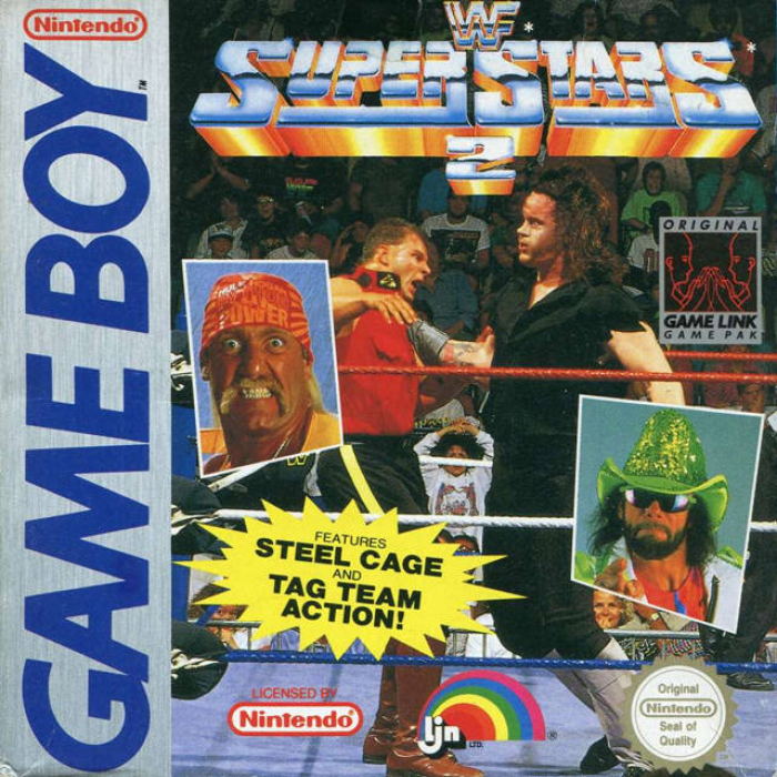 WWF Superstars 2 box art for GameBoy