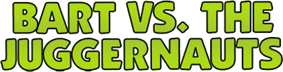The Simpsons Bart vs the Juggernauts logo for GameBoy