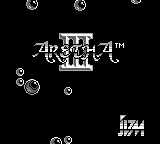 Aretha III title screen for GameBoy