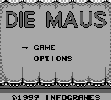 Die Maus title screen for GameBoy
