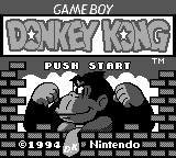 Donkey Kong title screen for GameBoy