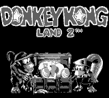 Donkey Kong Land 2 title screen for GameBoy