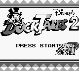 DuckTales 2 title screen for GameBoy