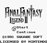 Final Fantasy Legend 2 title screen for GameBoy