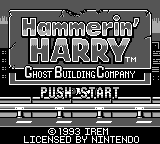 Hammerin' Harry title screen for GameBoy